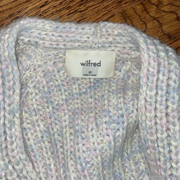 Aritzia Wilfred Posey Chunky Knit Classic button-up cardigan COTTON CANDY XS - Picture 7 of 13
